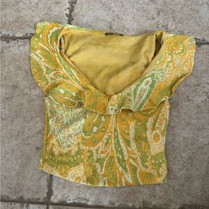 Zara Paisley Ruffle Top